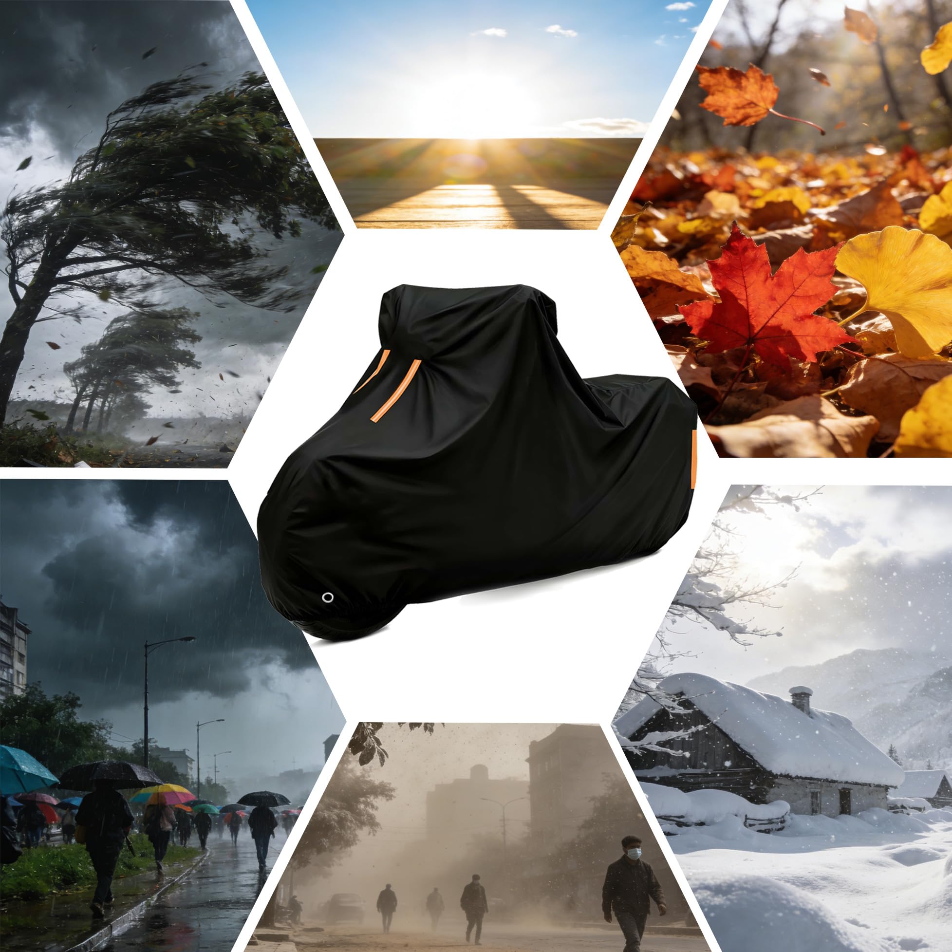 wasserdichte Motorradabdeckung,für Luxxon Eco ECO丨210D Motorradgarage Motorrad Abdeckplane Outdoor Kratzfest UV-beständig für alle Jahreszeiten geeignet