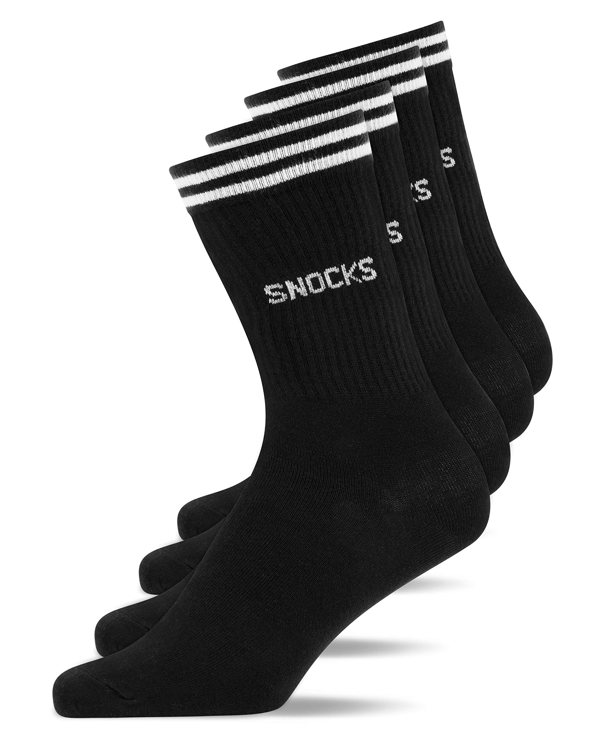 Snocks 4 Paia di Calze Spugna Uomo & Donna in Cotone Organico - Calze Uomo e Donna Sportivi Taglia 35-50 - Calzini Tennis Uomo Adatto ad Ogni Scarpe e ad Ogni Stile - Calze Palestra, Crossfit, Basket