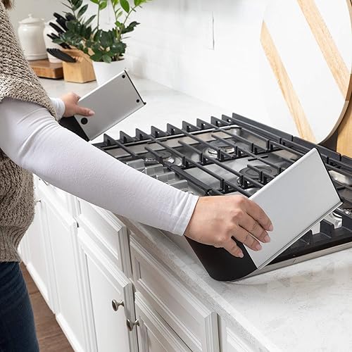 Miniatura 5 de Qdos - Protector adhesivo de aluminio para estufas  Complementa los diseños modernos de cocina  Se adapta a cocinas y a la mayoría de estufas
