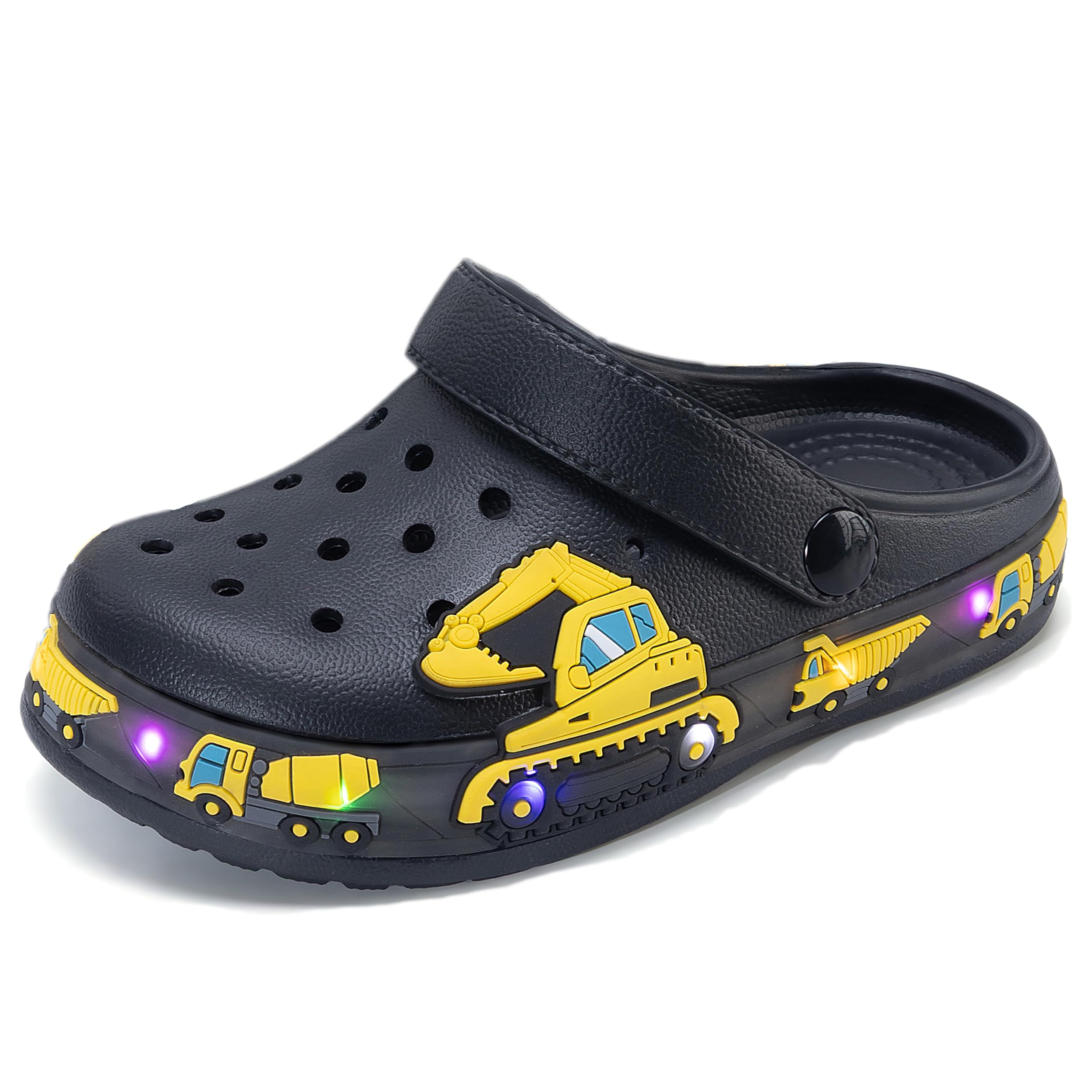 GULAKY Clogs Kinder Hausschuhe Junge Pantoffeln Sandalen für Mädchen Gartenschuhe LED-Streifen Schlappen Kinder Latschen