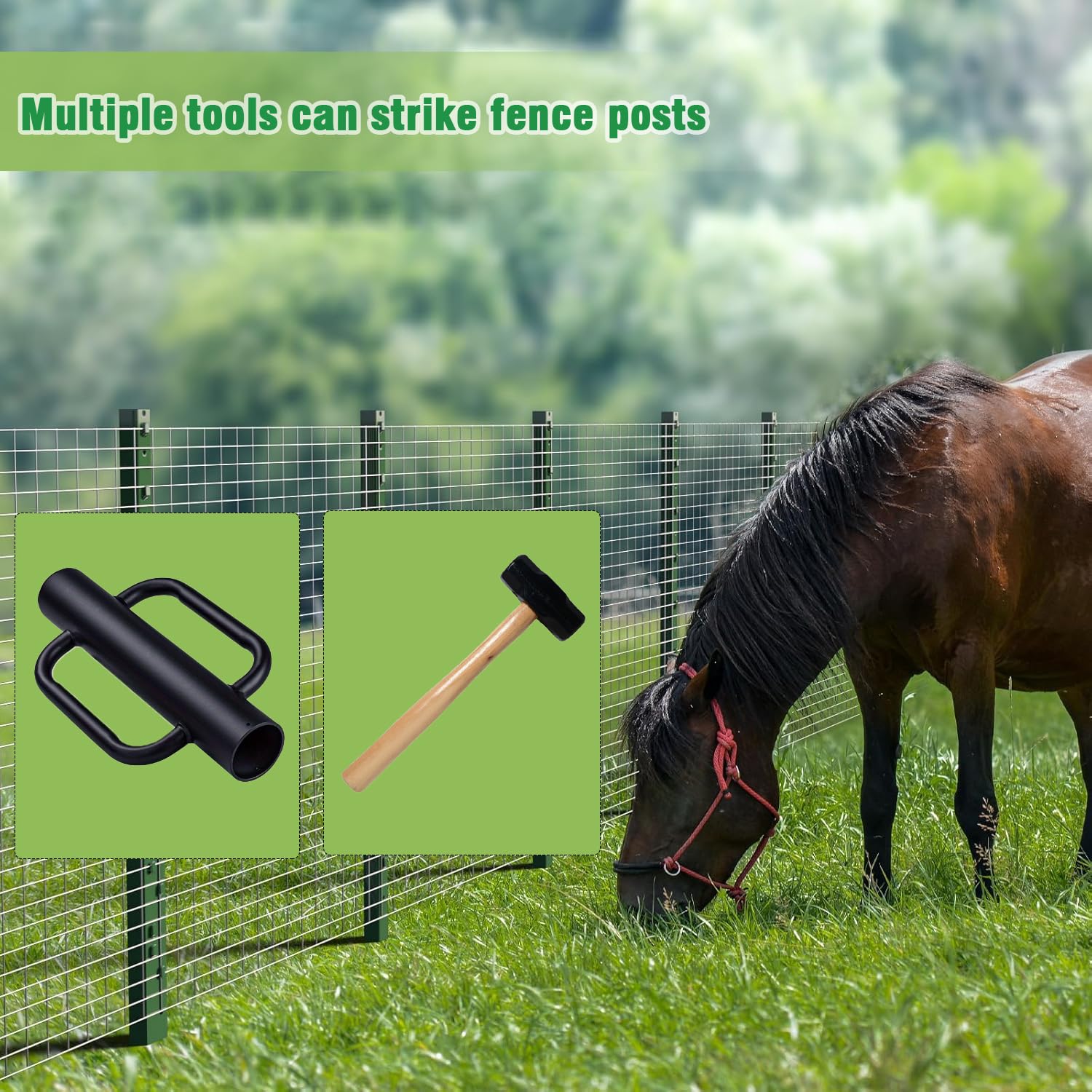 U-Pfosten Zaun 118cm, 10 Stück Robuste Stahl Zaunpfosten ohne Graben, Langlebige Metallpfosten für Drahtzäune, Garten, Hof & Außenbereich（10）