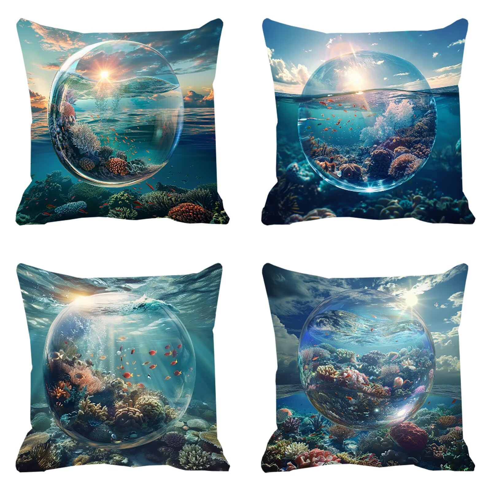 Housse coussin exterieur impermeable 50x50 en velours pour proteger canape de jardin