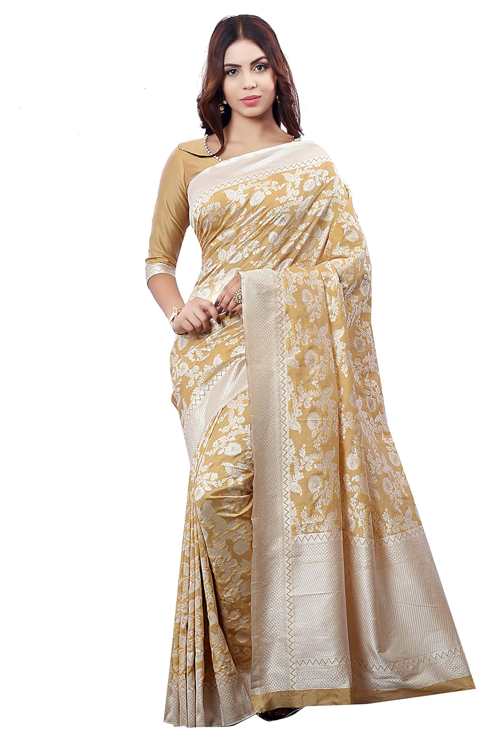 Glory Sarees Women's Banarasi Artificial Silk Saree With Blouse Piece