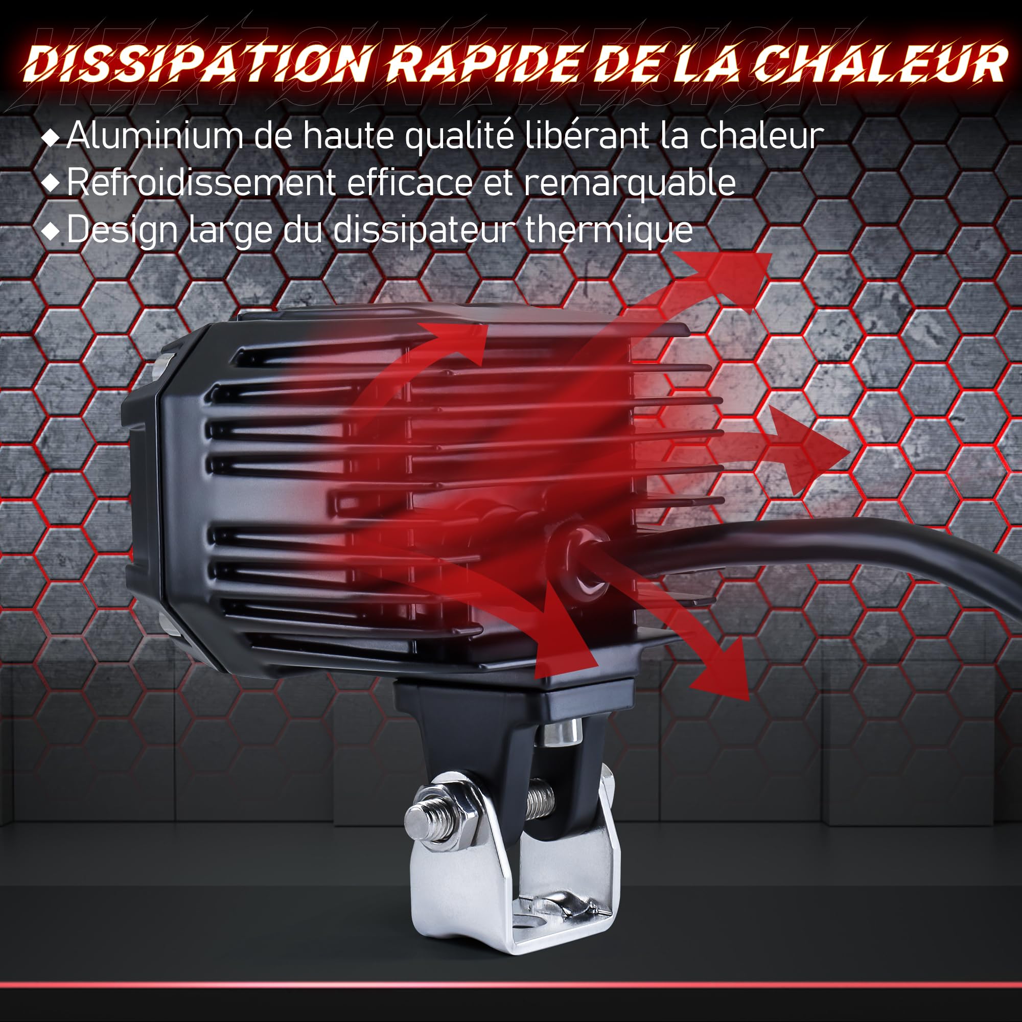 2 Packs de lumières LED pour chariot élévateur LED rouge ligne droite chariot élévateur lumière de sécurité 10W DC 10-80V entrepôt zone dangereuse lampes d'avertissement