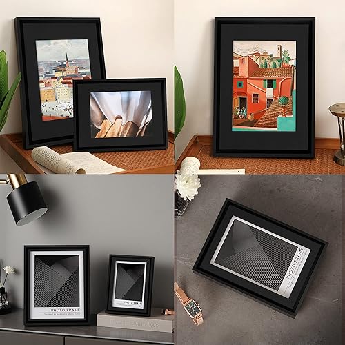 Miniatura 6 de Juego de marcos de fotos, 5 piezas, incluye almohadilla y sin almohadilla, marcos de fotos para galería de fotos en la pared (11 x 17 pulgadas,