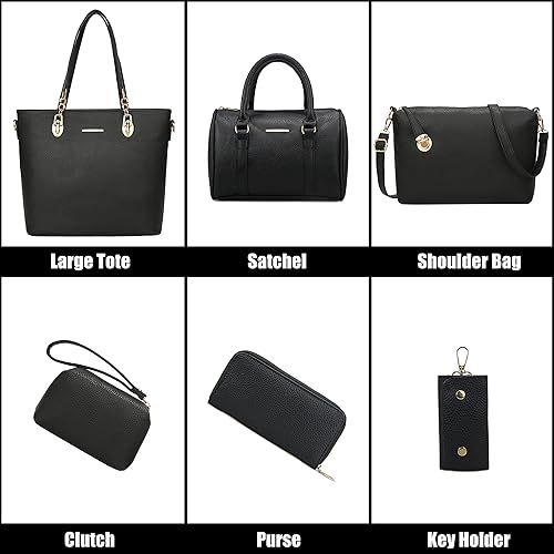 Miniatura 2 de Monederos y bolsos de mano para mujer, de cuero sintético, bolsas cruzadas, monederos, juego de 6 piezas Set, 6pcs, Set, 6pcs