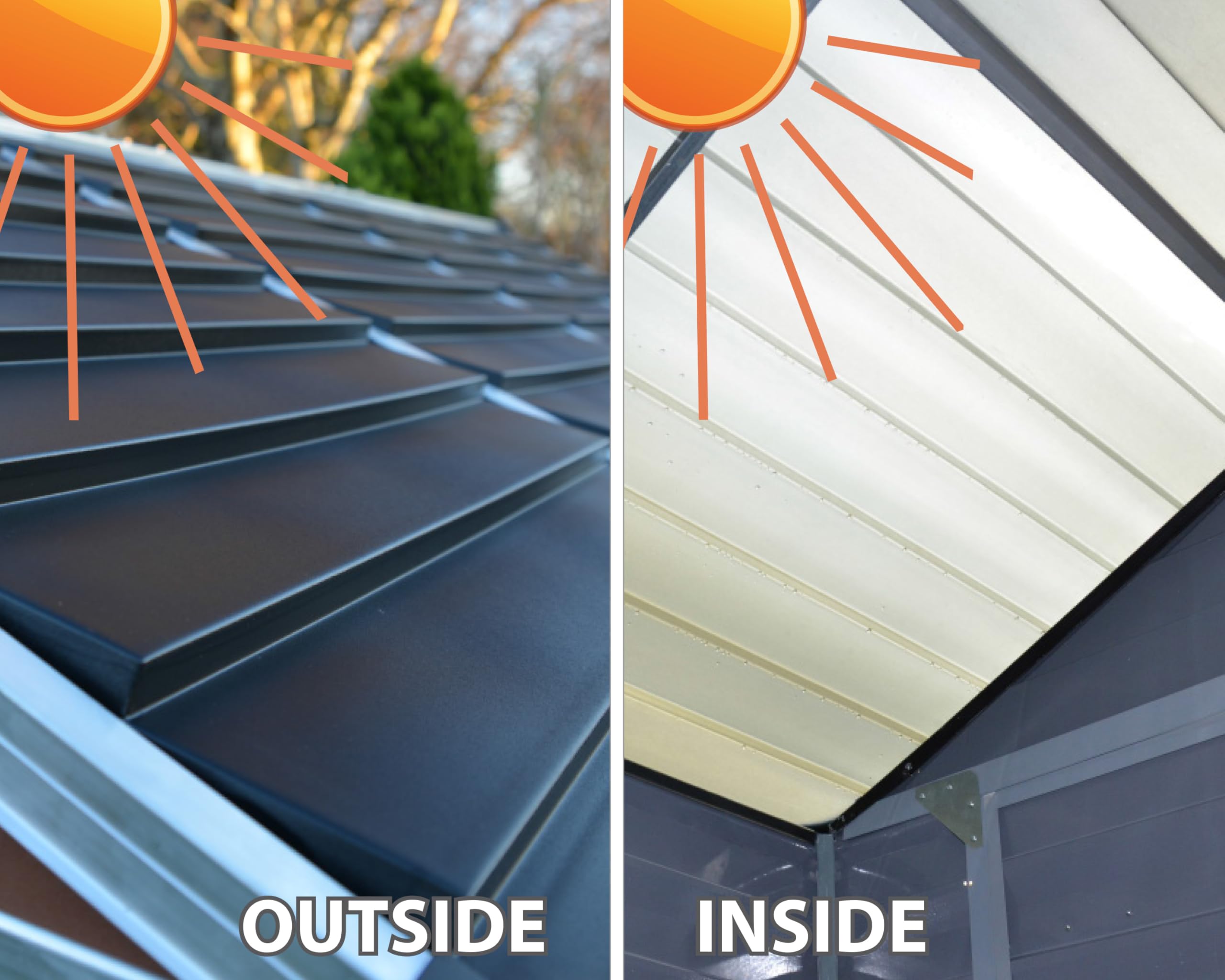 Canopia by Palram Gerätehaus Garten Skylight 6x12 Geräteschuppen Metall 185 x 379 cm Midnight Grey Polycarbonatplatten rostbeständig UV-Schutz