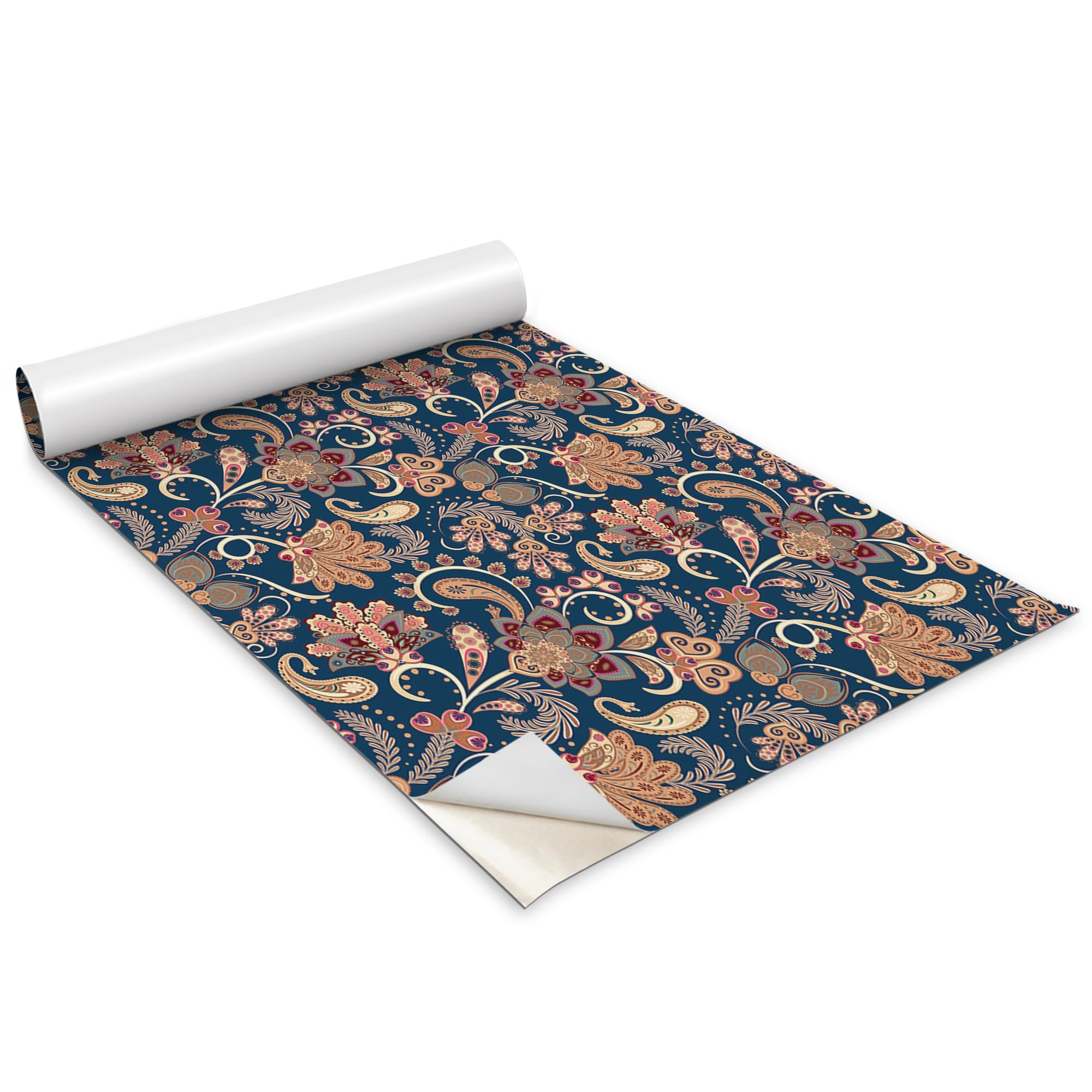 Sticker adhesif pour meuble abime, rouleau papier peint decoratif floral cuisine 100x50