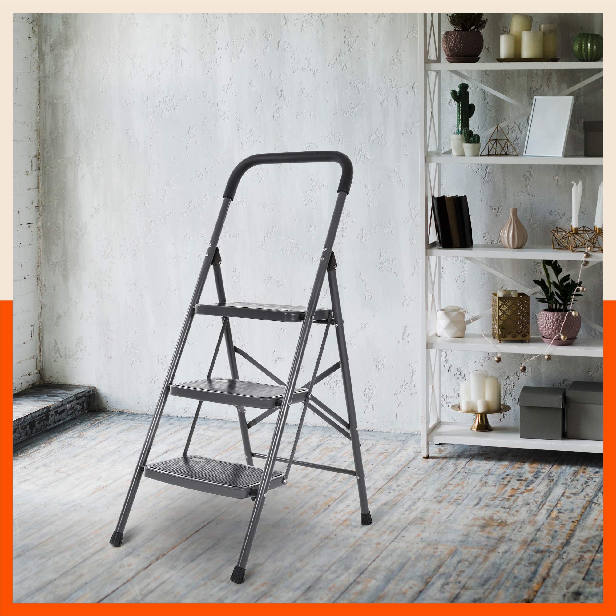 Bathla Everest 5-Step Steel Ladder with Safety Hand Grip | Anti-Skid Wide Steps (30L x 20W cm) | Lightweight, Foldable Ladder for Home & Office | 150Kg Load Capacity | 2 Year Warranty (Red) — Amazon image 11