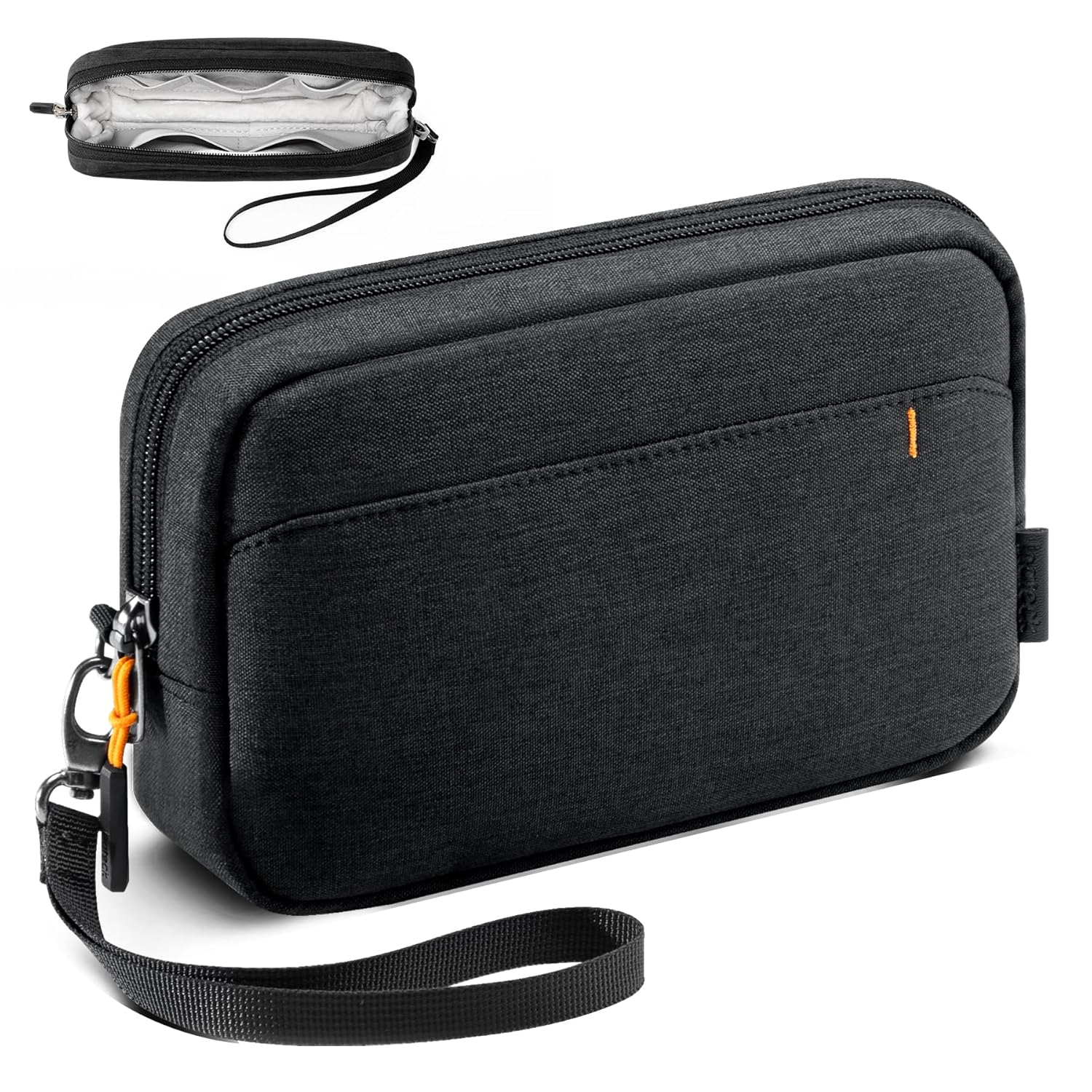 Inateck Electronics Organizer Travel Case, Water-resistant Cable Organizer Pouch, Portable Tech Pouch, Multi-purpose Accessories Carry Case for Cord, Charger, Cables, Phone, USB Drive, Black, Black,