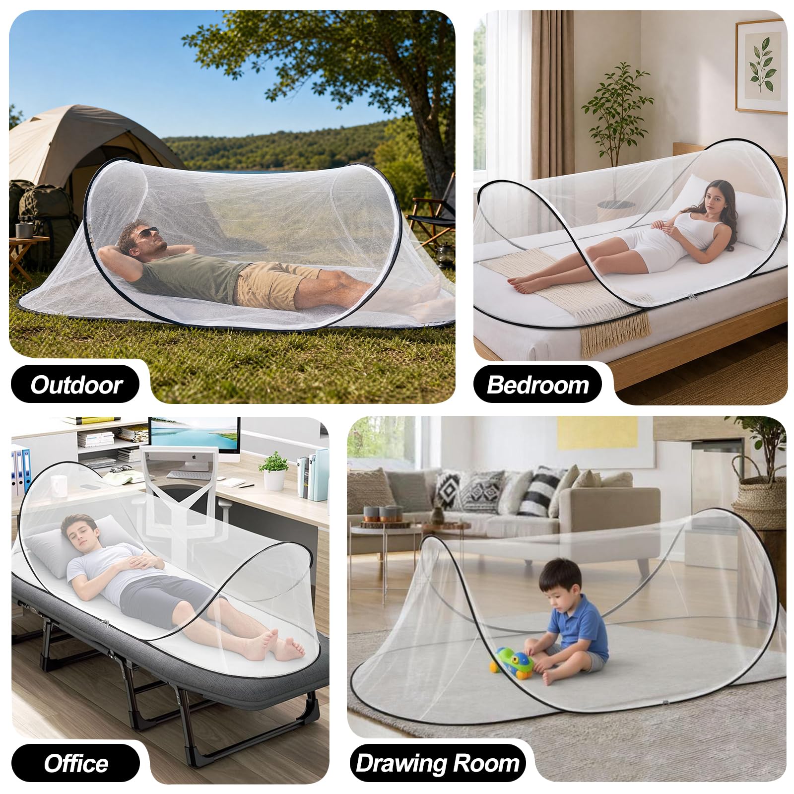 YADODO Moskitonetz Bett Reise Faltbar Pop up Mückennetz Bett 90X 200x 60cm Mücken Mosquito Netz Bett Reise Moskitozelt Mückenzelt Outdoor Camping Moskitonetz Zelt mit Boden für Bett Camping