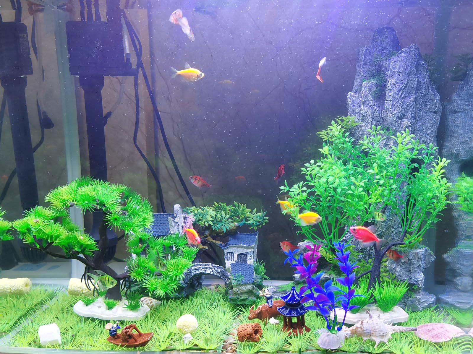 COYOUCO Decorazioni per acquari di Pesce Costruzione del Castello Ornamenti per acquari in Resina Accessori per acquari per Pesci