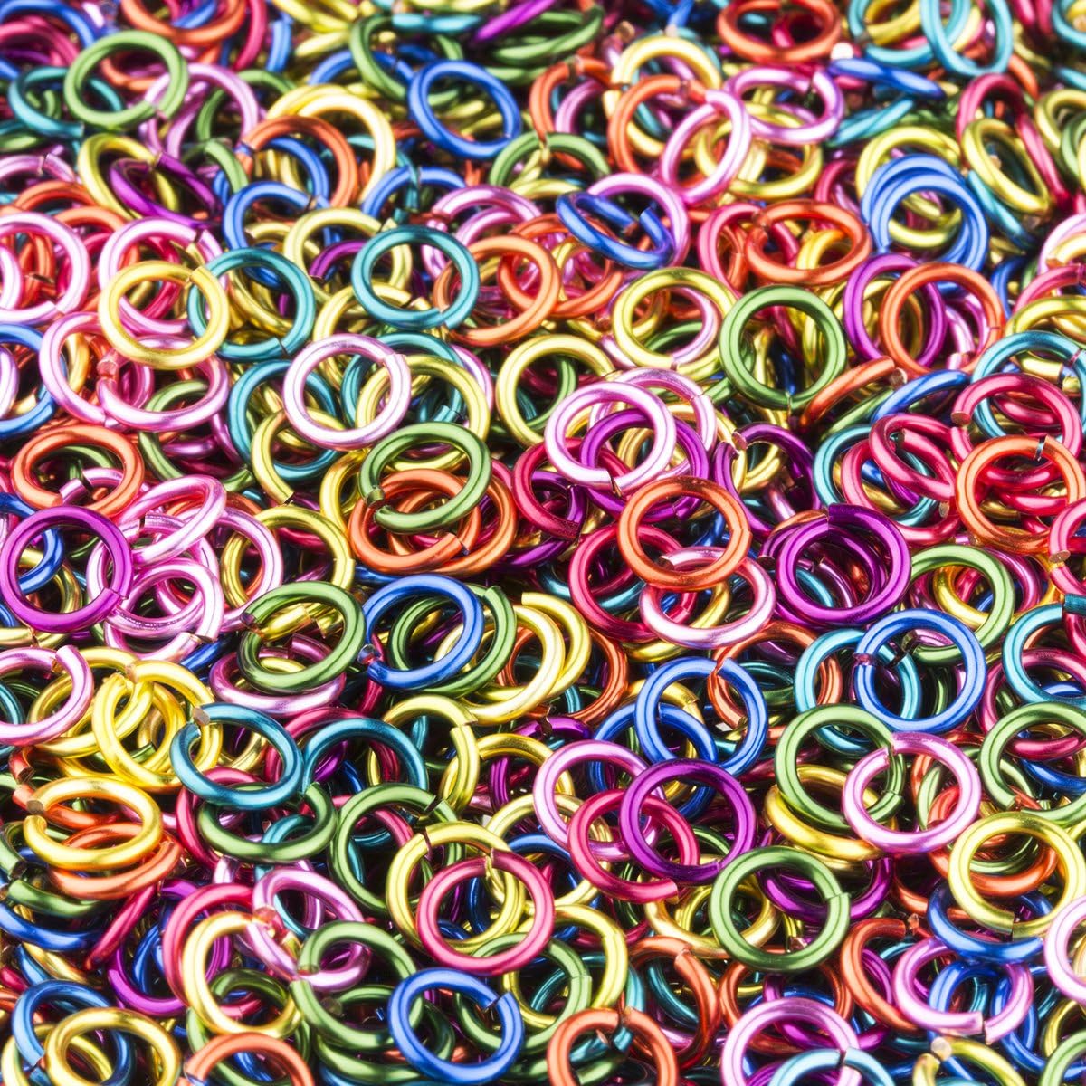 18-Gauge 5mm Rainbow Enameled Copper Jump Ring Mix - 1 Oz
