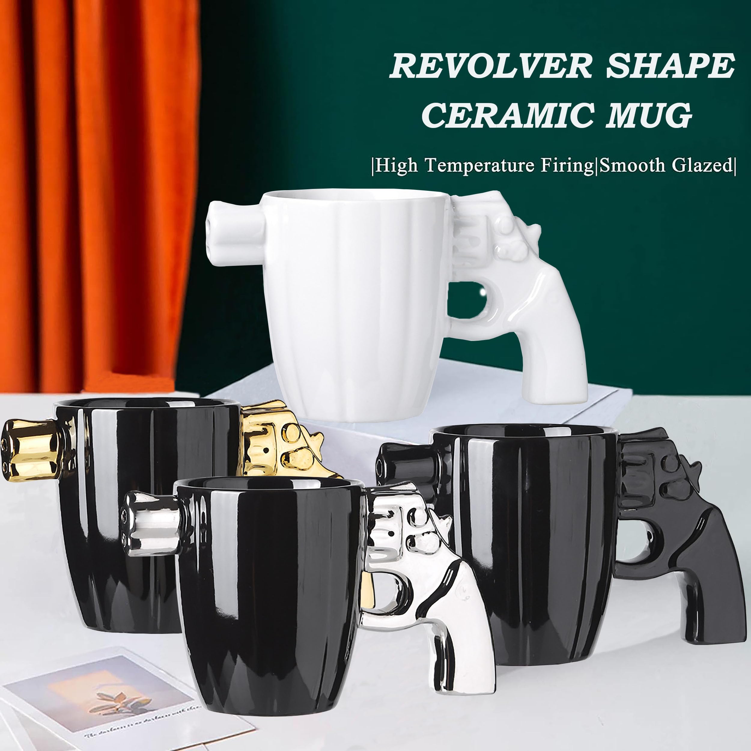 MIJOMA Tazza Da Caffè Con Manico A Revolver - Gres Nero 18x10 Cm - Lettera
