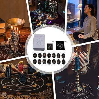 Amazon.co.jp: 魔女のルーン文字セット - 木製ルーン石セット