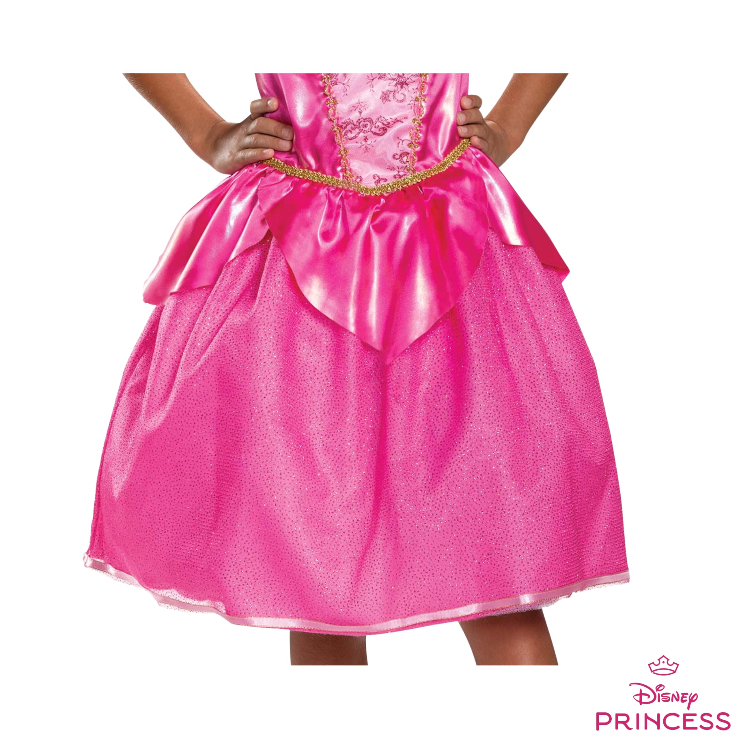 Disguise Disney Offizielles Deluxe Prinzessin Aurora Kostüm Kinder, Dornröschen Kostüm für Mädchen, Größe S