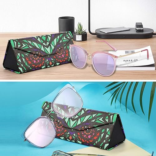 Miniatura 8 de Paquete de 2 fundas plegables triangulares con cierre magnético portátil, de piel sintética, carcasa rígida, tamaño mediano