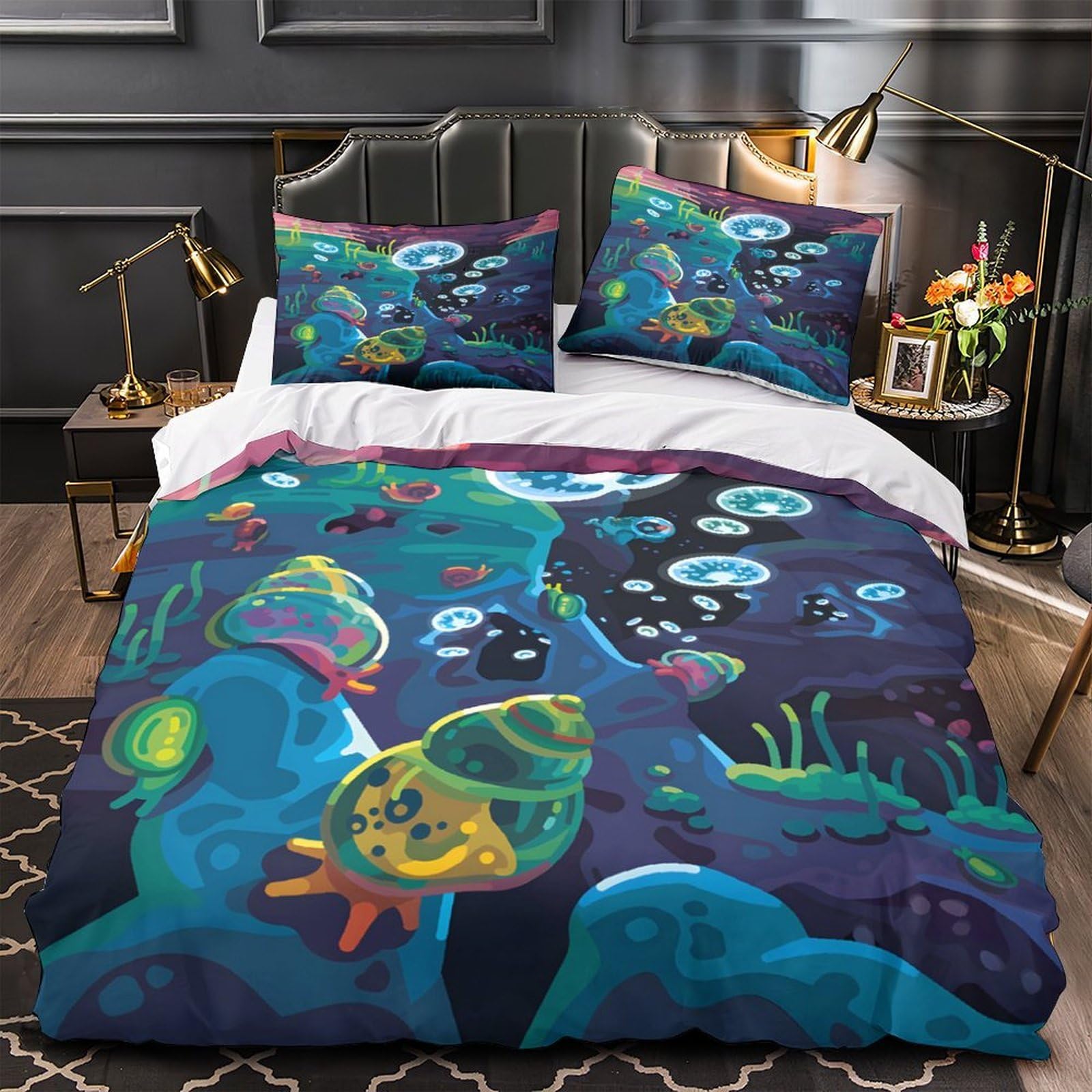Housse de couette sous-marine 3D anti-plis pour un lit simple parfait
