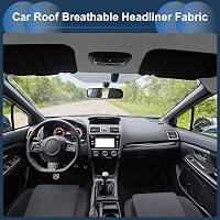 INFINAUTO Material textil auto cu spate din spumă respirabilă pentru tapițerie, 64x48 inchi, gri închis, plasă pentru repararea plafonului de mașini, camioane, autorulote și SUV-uri 2