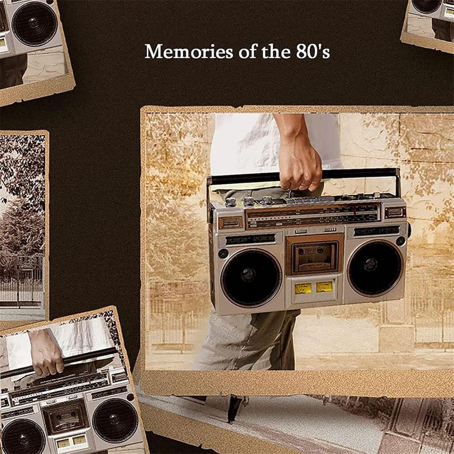 Cassette Boombox - Altoparlante stile retrò anni '80 con slot USB/Micro SD, ingresso AUX, jack per cuffie e conversione da cassetta a USB/SD, per riunioni di famiglia e viaggi