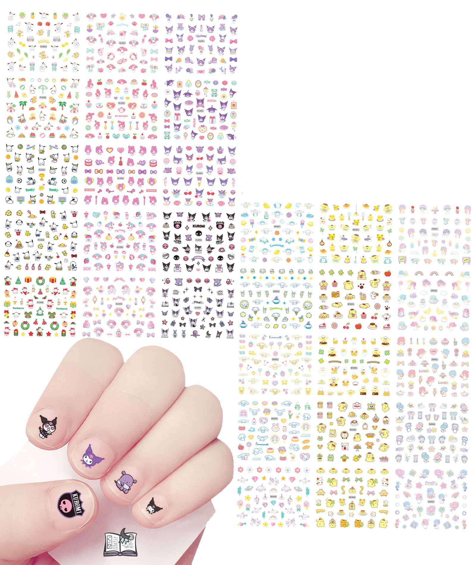 30Pcs Nail Stickers for Nail Art, Cute Stickers, Ail Art Sticker Suitable for DIY Nail Art Event and Party Decoration