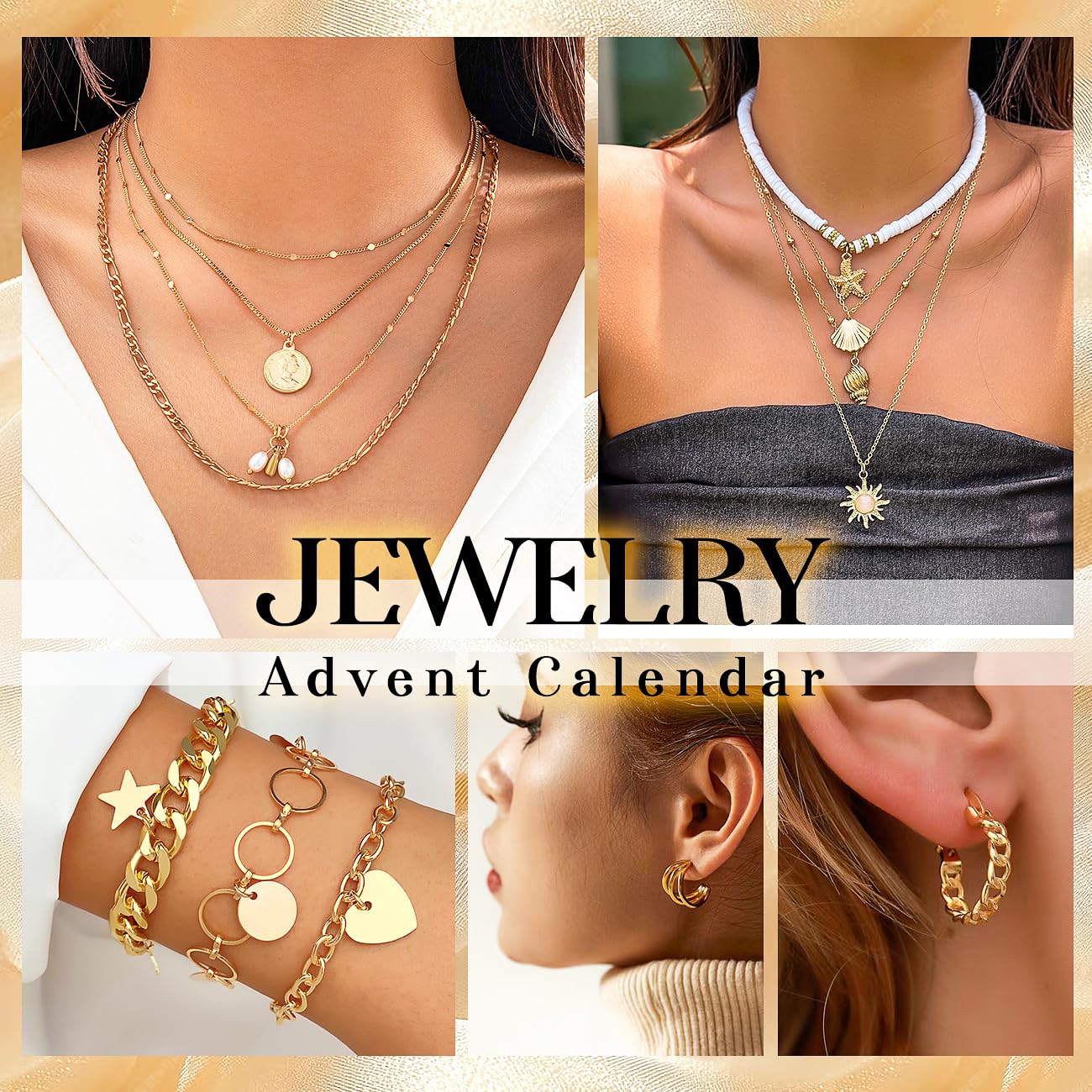 iZoeL Calendario Avvento Gioielli Calendario Avvento 2024 Donna Bambina 24 Collana Bracciale Orecchini Gioielli - Calendario dell'Avvento Gioielli Regali di Natale per Moglie Fidanzata Madre Nonne
