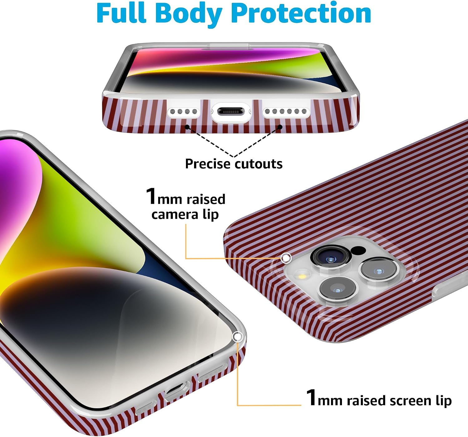 Casely iPhone 15 Pro Max Case | Stripes and the City | Tiny Pinstripe | Compatible with MagSafe | Classic Ultra Slim Design