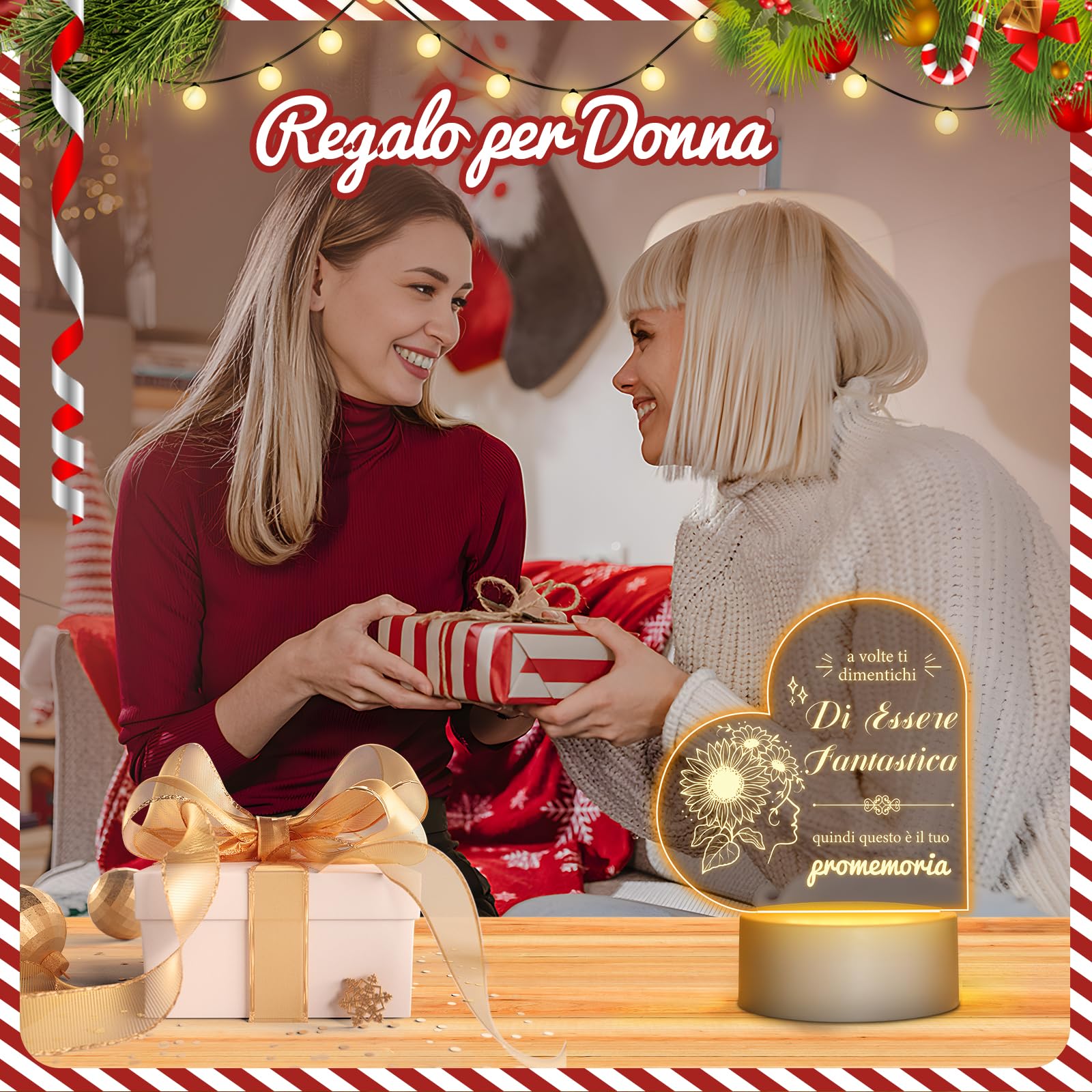 Luce notturna personalizzata con collage fotografico Bestie, regali personalizzati Bestie, regalo BFF, regalo di compleanno per la migliore amica, regalo di amicizia, regalo per Bestie - Italia