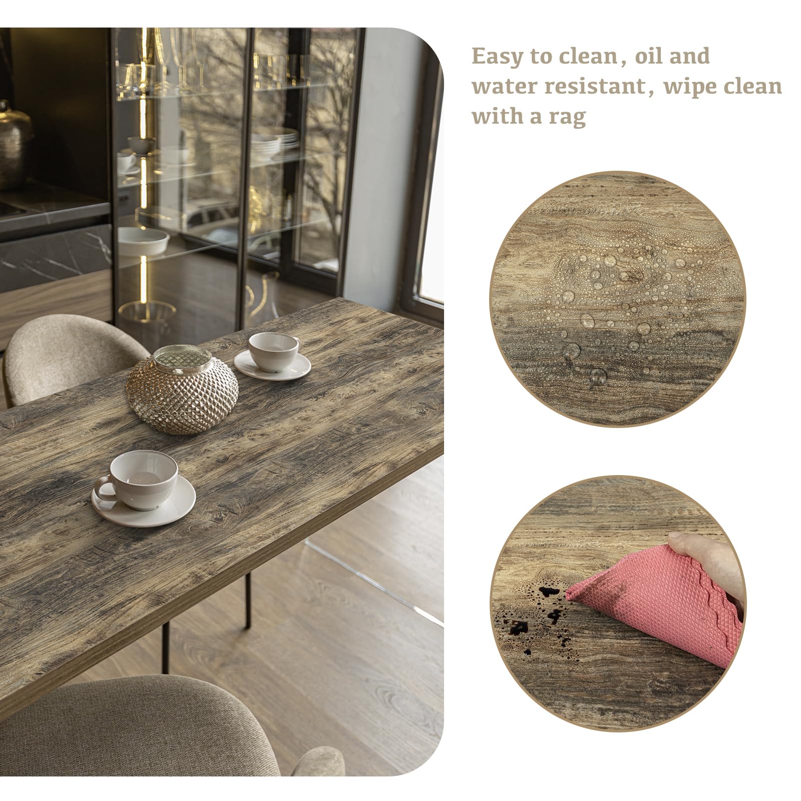 Carta Adesiva Per Mobili Abyssaly - Effetto Legno Vintage, Impermeabile, 30x200cm - Foto 5