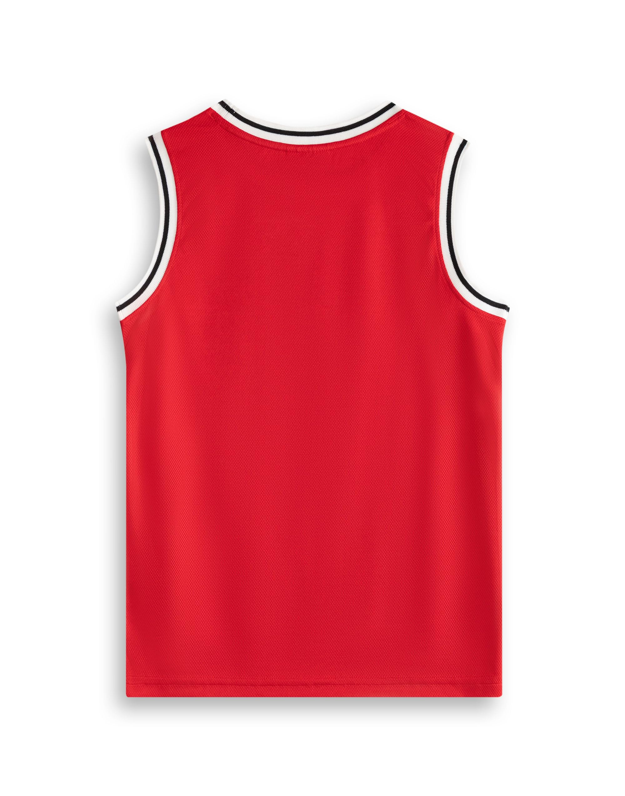 Sonic The Hedgehog Set da basket rosso da 2 pezzi Knuckles | Completo sportivo senza maniche per bambini | Abbigliamento moderno da cartone animato per ragazzi e ragazze