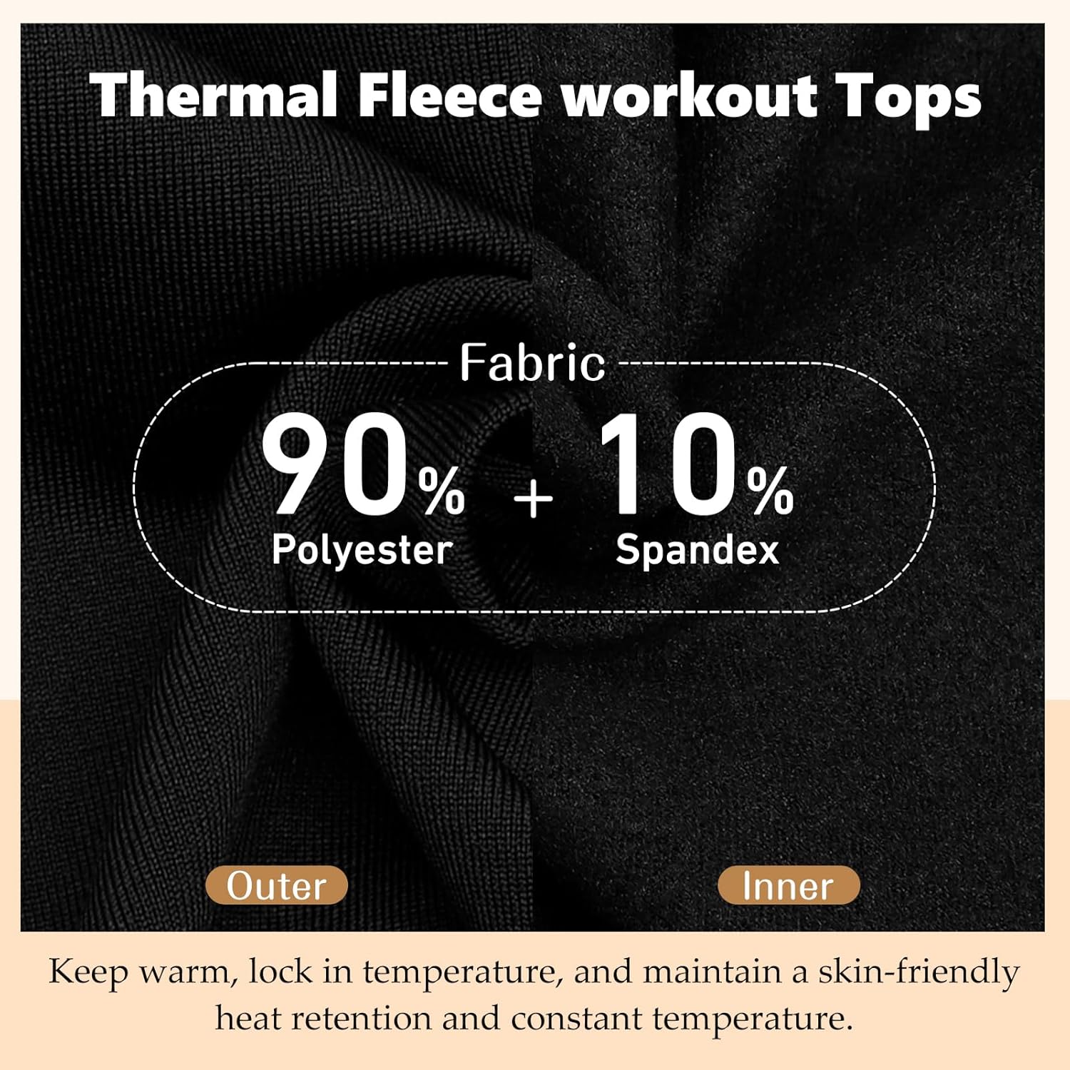 Womens Thermal Quarter Zip Pullover, Fleece Lined Long Sleeve Workout Top Quick Dry Moisture Wicking Athletic Shirt - Image 3