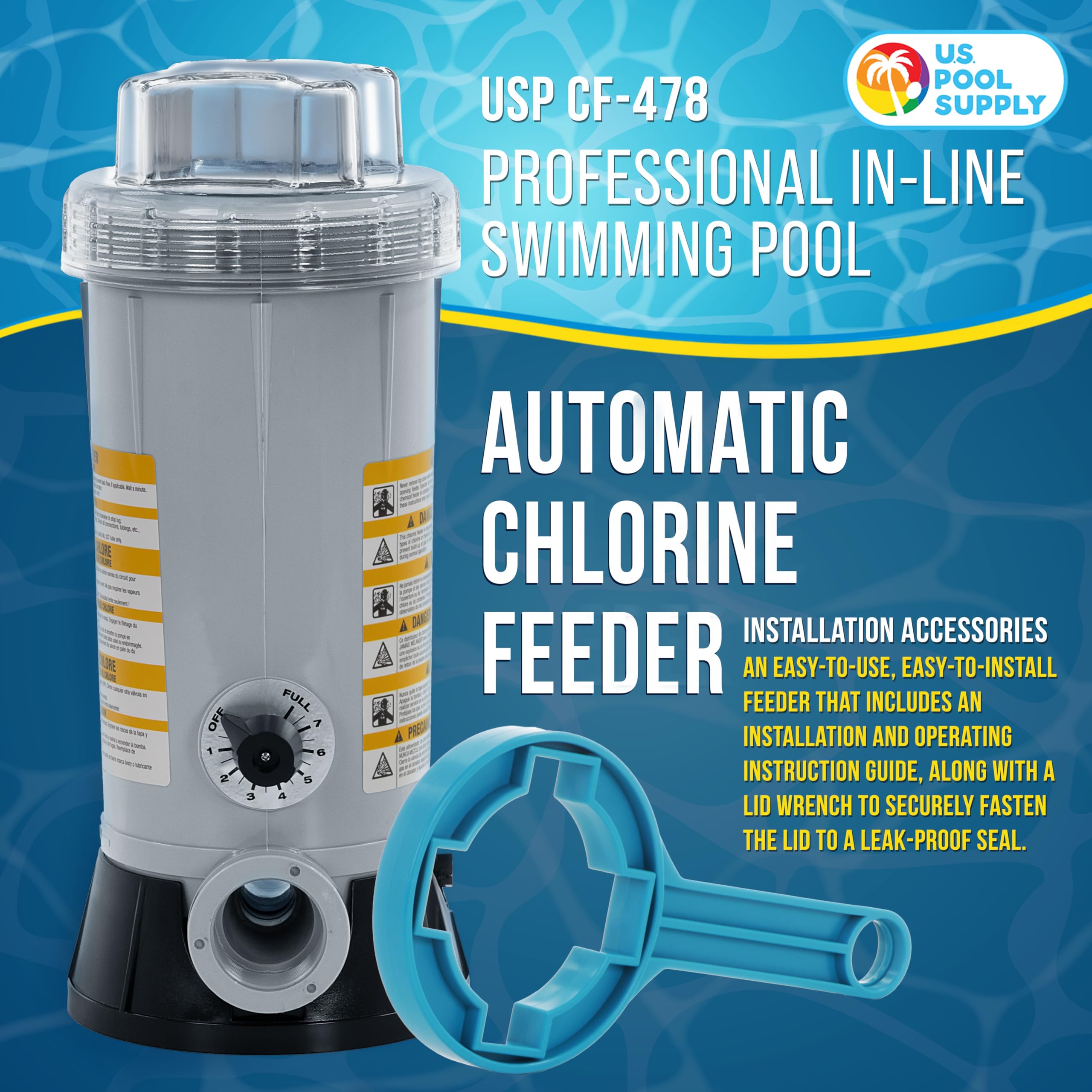 U.S. Pool Supply Distributeur automatique de chlore professionnel pour piscine, 4,1 kg