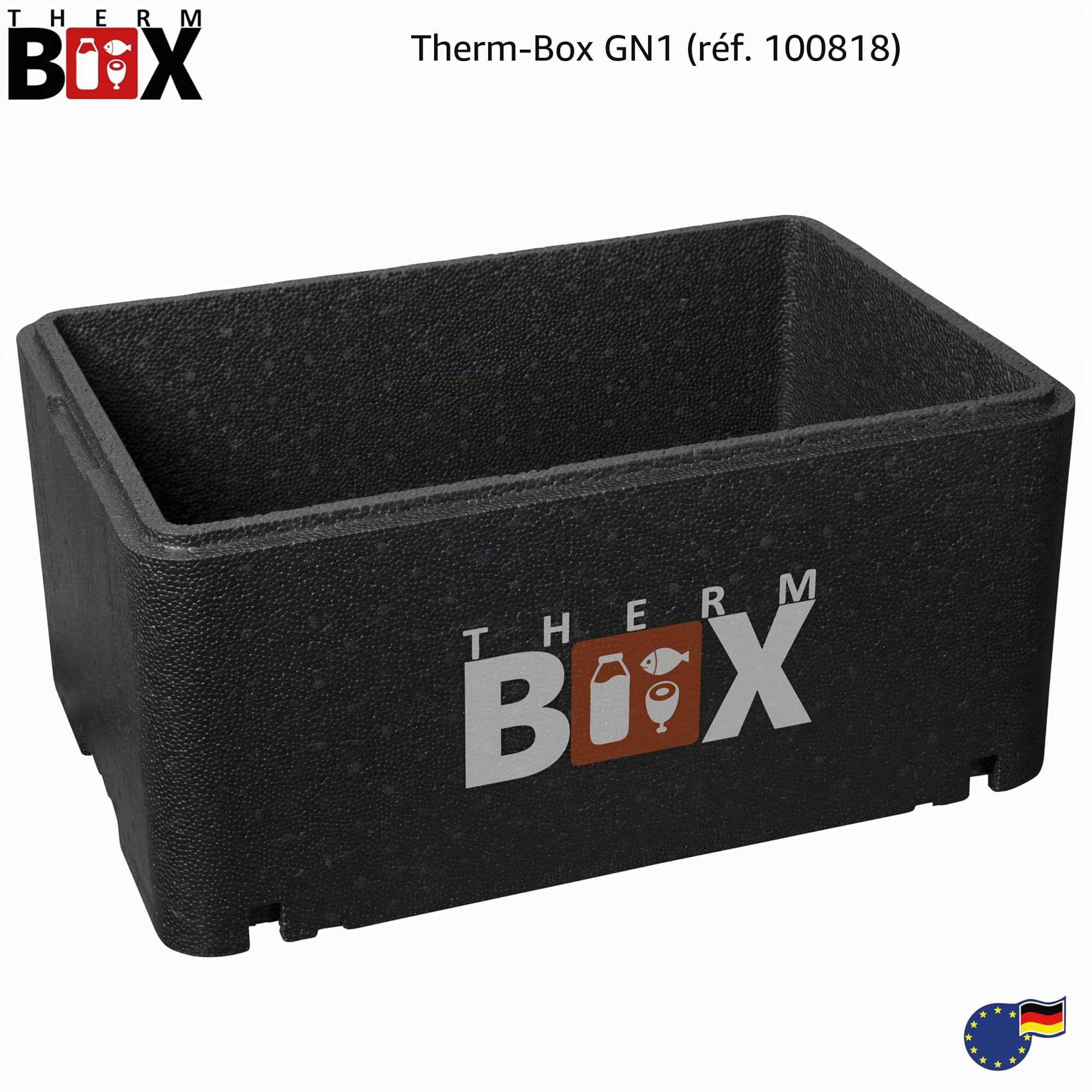 THERM BOX boîte en polystyrène Grand Format GN 1/1 intérieur : 54 x 34,5 x 24 cm 46 litres paroi : 2,5 cm boîte Isotherme boîte de Maintien au Chaud glacière conteneur Thermique réutilisable