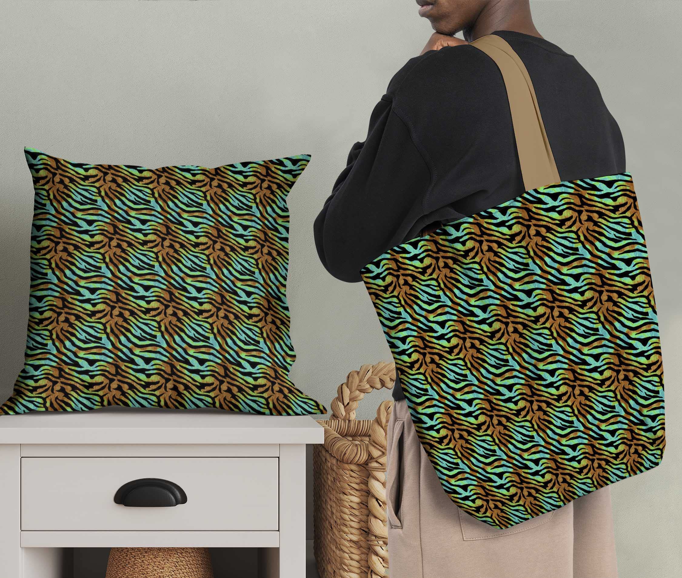 Soimoi Marron Voile De Coton En Tissu Tigre Peau D'animal Tissu Imprime