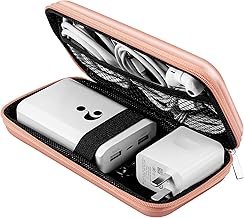 Power Bank Case Shockproof Hard EVA Carrying Case for Hard Drive Bag Travel Cable Organizer Electronic Organizer Pouch With Zipper Multifunctional Storage Wallet Travel Essentials Rose Gold
