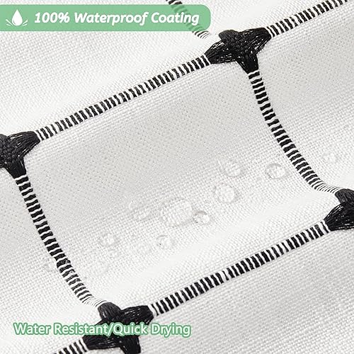 Miniatura 10 de Yuanice Cortina de ducha estilo bohemio de granja, tela de lino rosa, bordada con textura a rayas, cortinas de ducha para baño, 72 x 96 pulgadas de