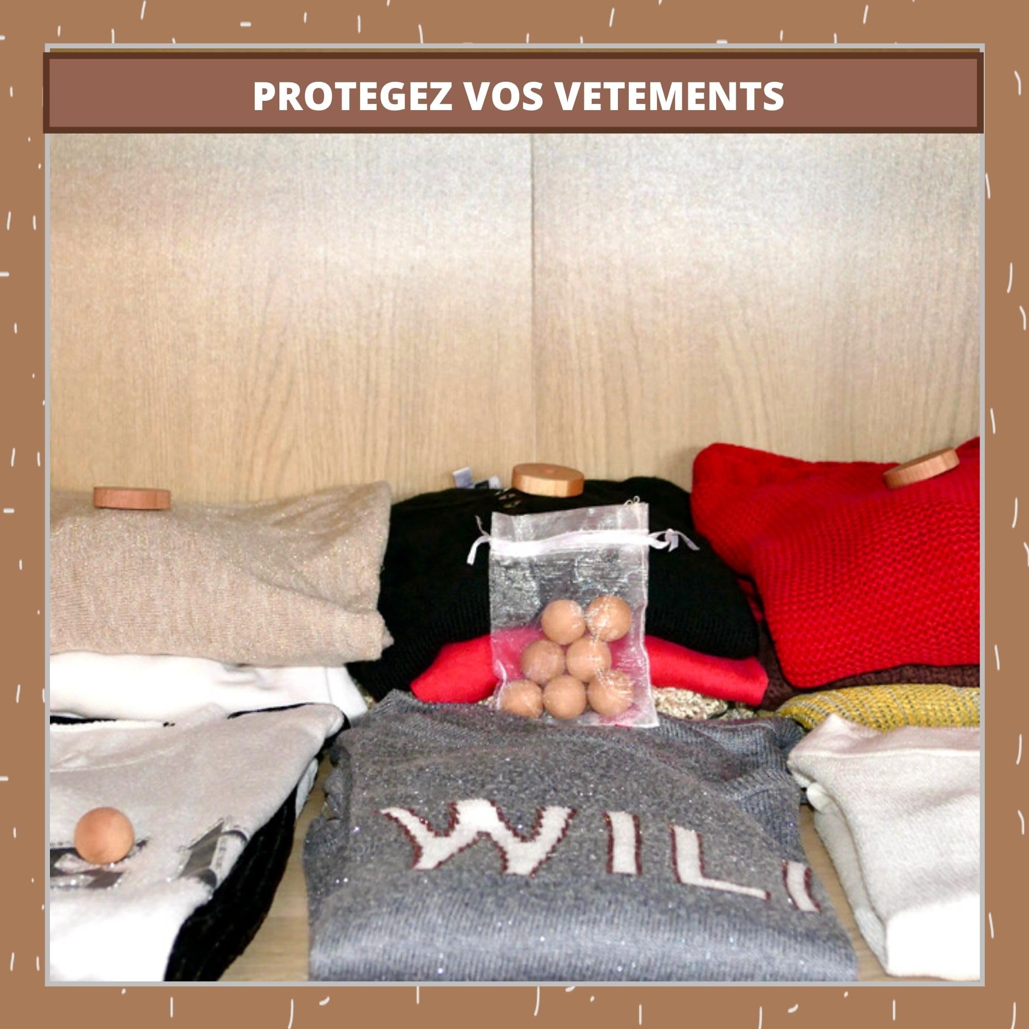 Anti Mites En Bois de Cèdre | Kit de 47 Pcs | Pour Une Meilleure Protection De Vos Vêtements et Textiles | Piège Répulsif Naturel | Boules Antimites et Accessoires Pour vos Armoires,Tiroirs, Penderies