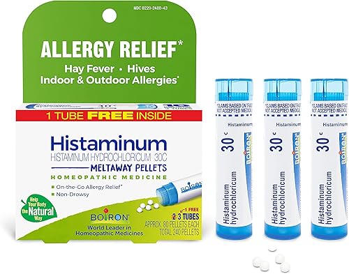 Boiron Histaminum Hydrochloricum 30C - Medicina homeopática para el alivio de alergias en interiores o exteriores fiebre del heno y urticaria 80