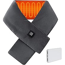 Heated Neck Wrap with 5000 mAh Power Bank, Cordless Heating Pad with Adjustable 3 Heat Settings, Soft Neck Warmer for Pain Relief, Muscle Relaxation, Portable Heated Neck Scarf