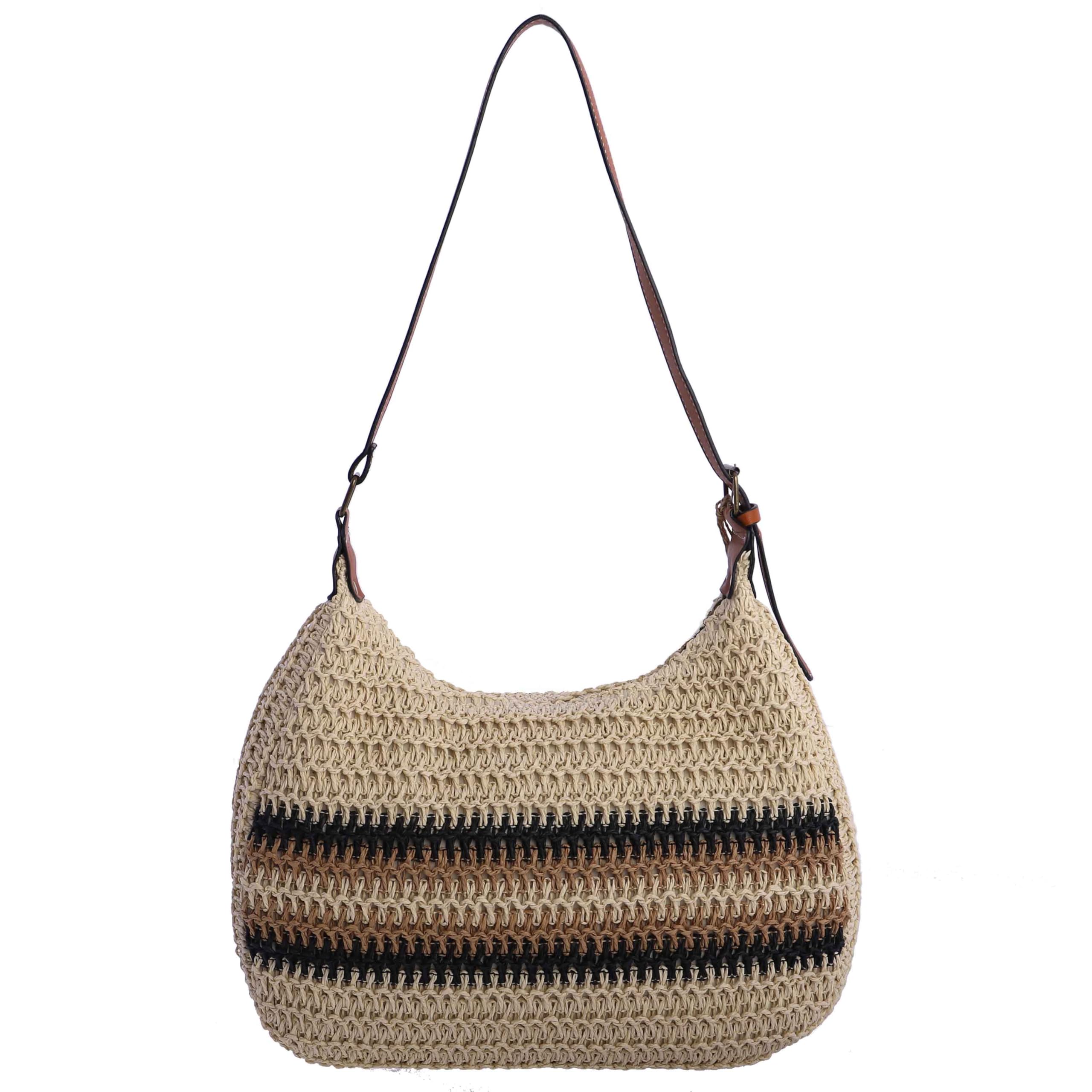 AMICHI - Bolso shopper mujer - Bolso mujer de rafia diseño artesanal para verano, Lanzarote