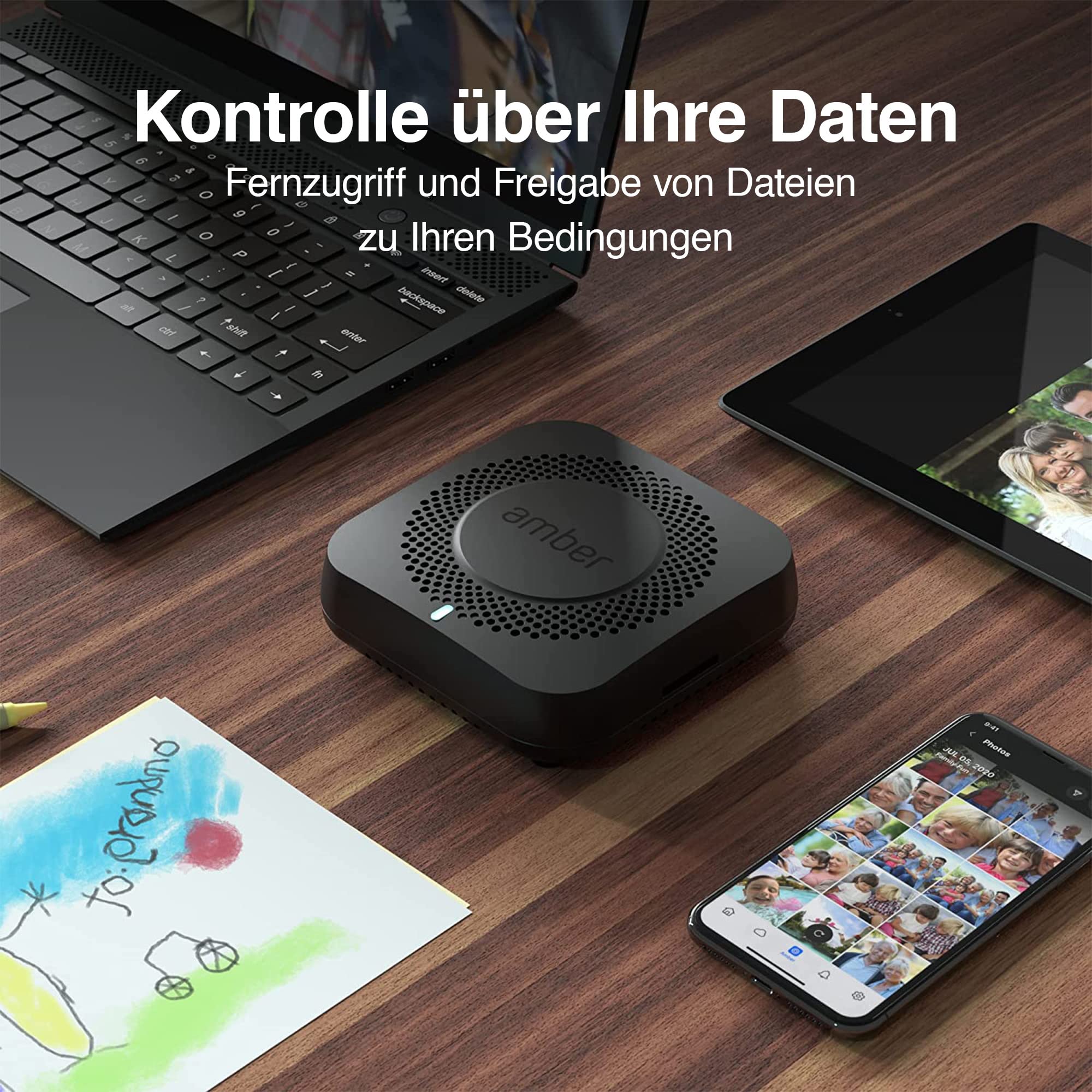 Smart Persönliches Cloud-Speichergerät für Datenmedia-Dateien, integrierte 512 GB High-Speed-SSD mit USB-Speicher, Plex und Home-Assistant/iOS/Android/Windows/Mac kompatibel