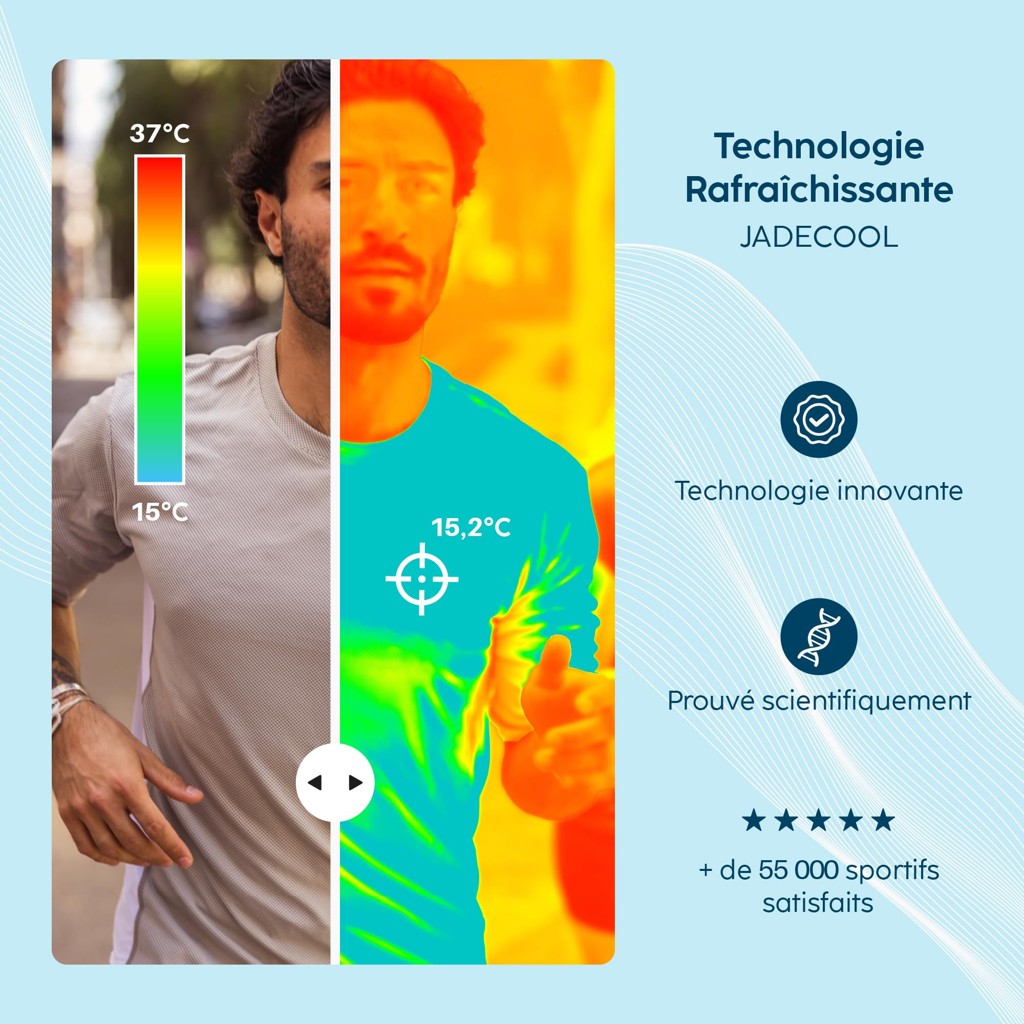 G-HEAT - T-Shirt à Manches Longues Anti-UV | Protection Solaire UPF50+ | Ultra-Léger, Respirant, Rafraîchissant |