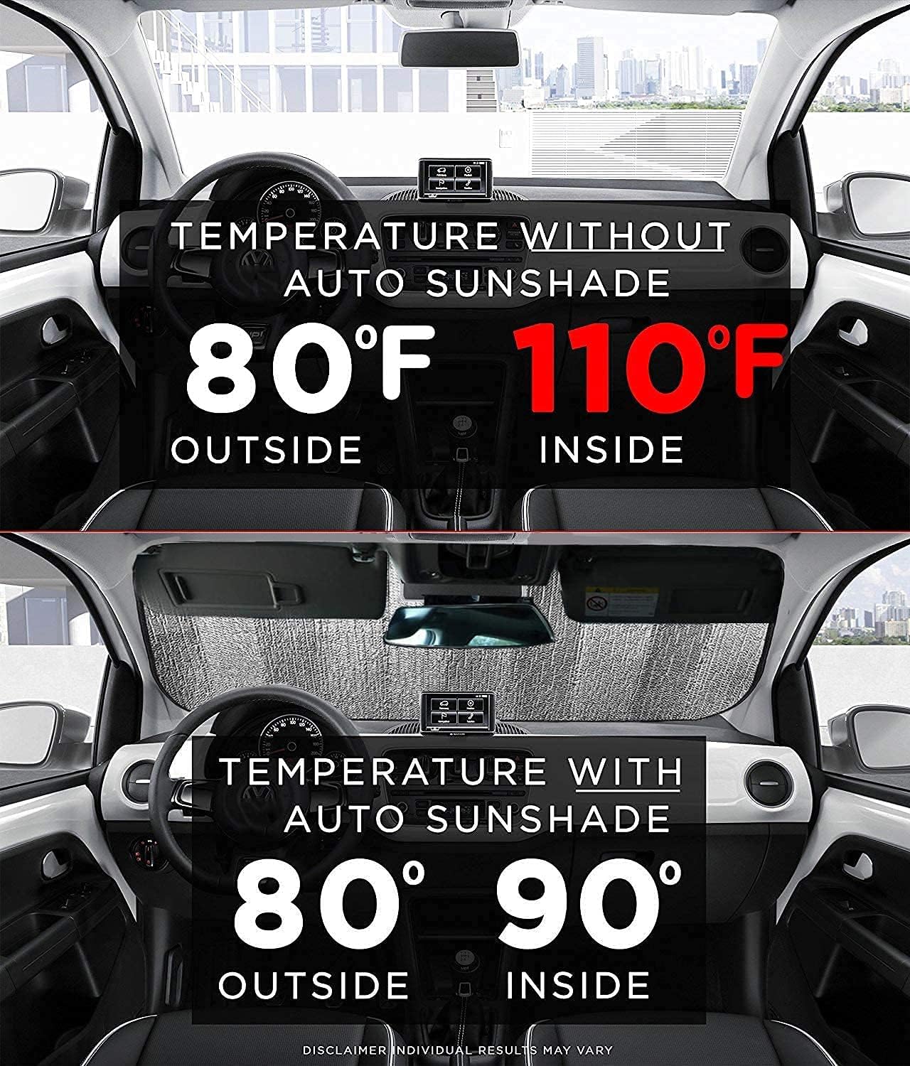 Big Hippo Car Windshield Sun Shade, American Flag and Statue of Liberty Design Sunshade Keep Vehicle Cool Protect Your Car from Sun Heat & Glare Best UV Ray Visor Protector(Size: 63 X 28.5inch)