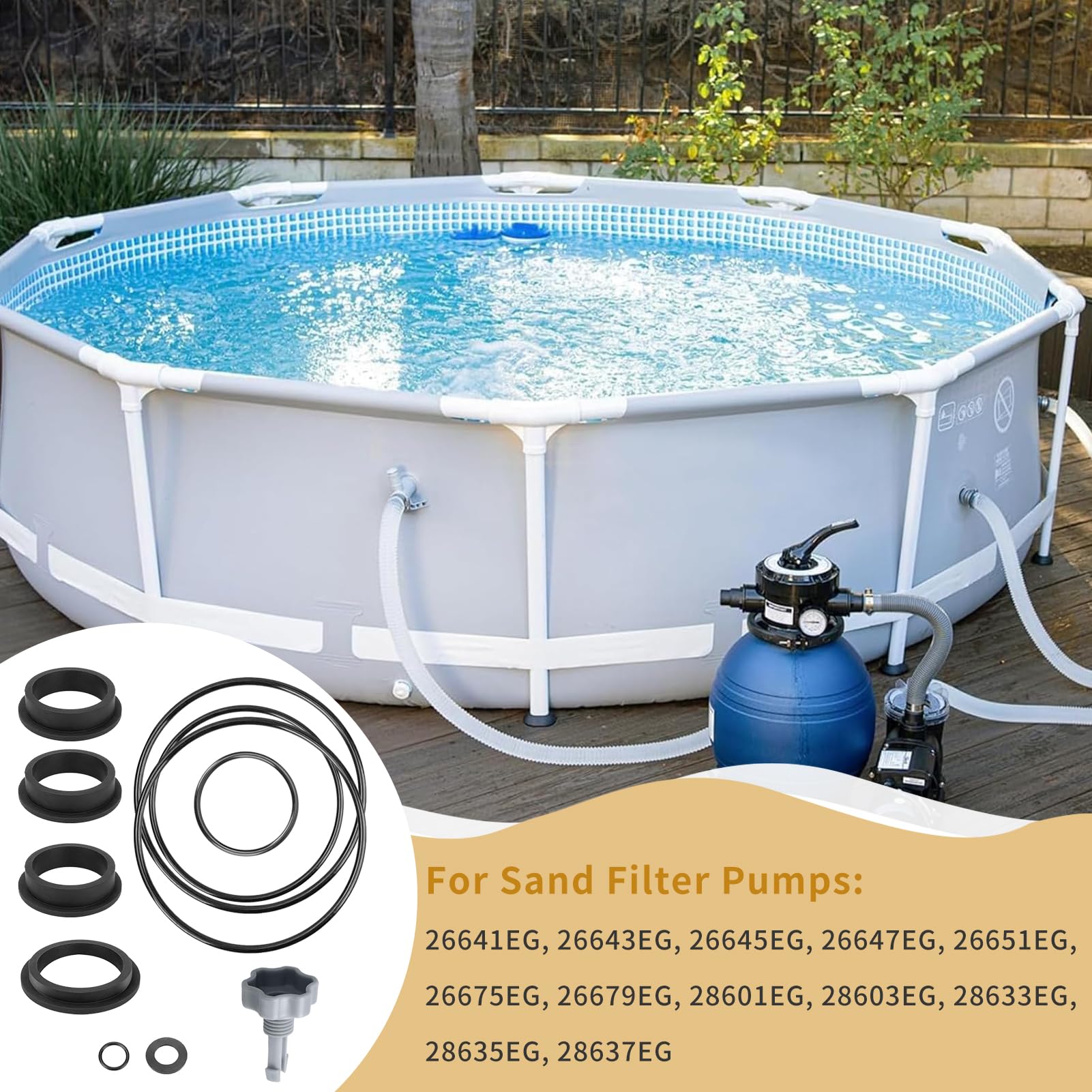 Kit Réparation Piscine Intex 12 Pièces Joints Toriques & Soupape Décharge d'Air
