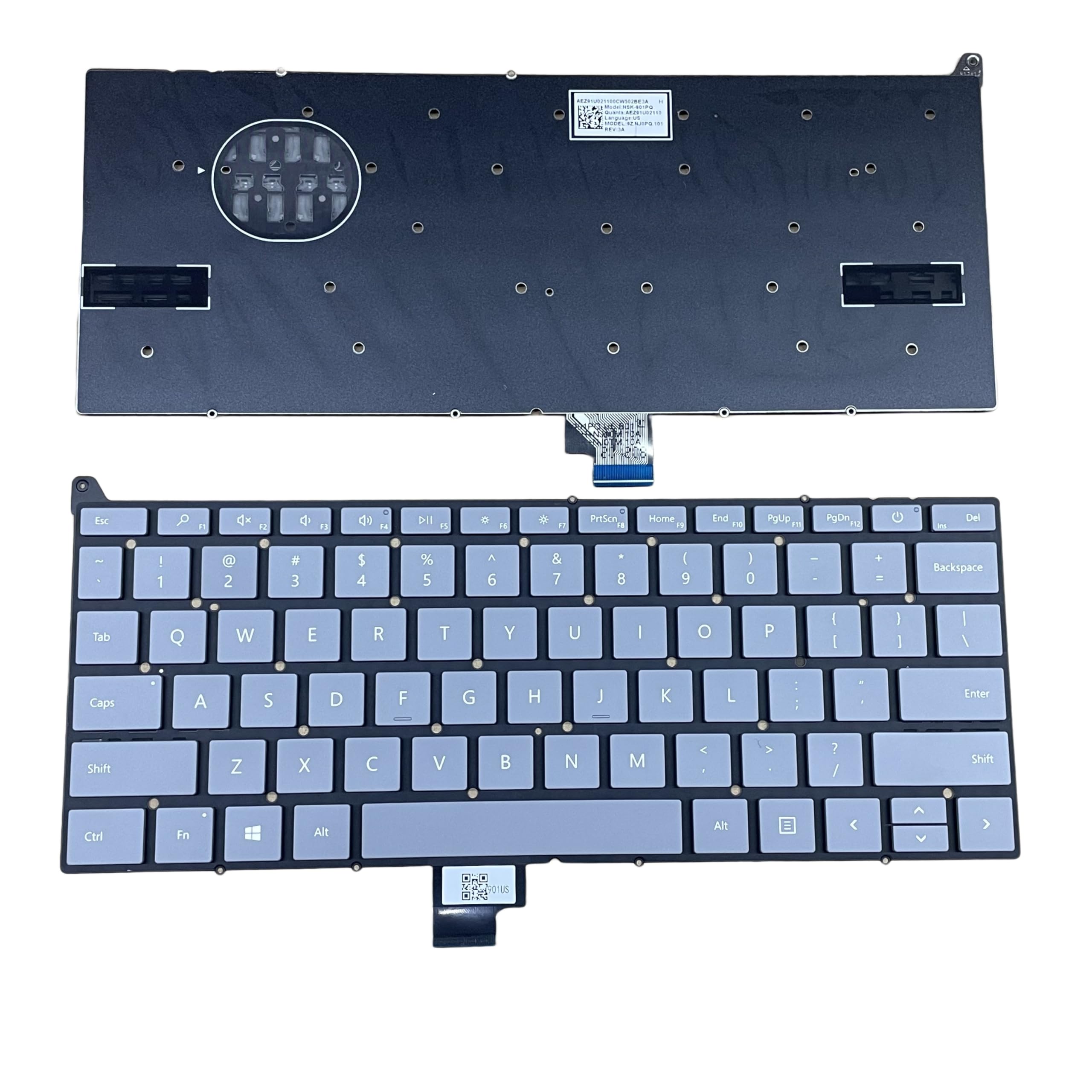 Clavier US Surface Go 2 1943 1963 gris sans cadre de rechange