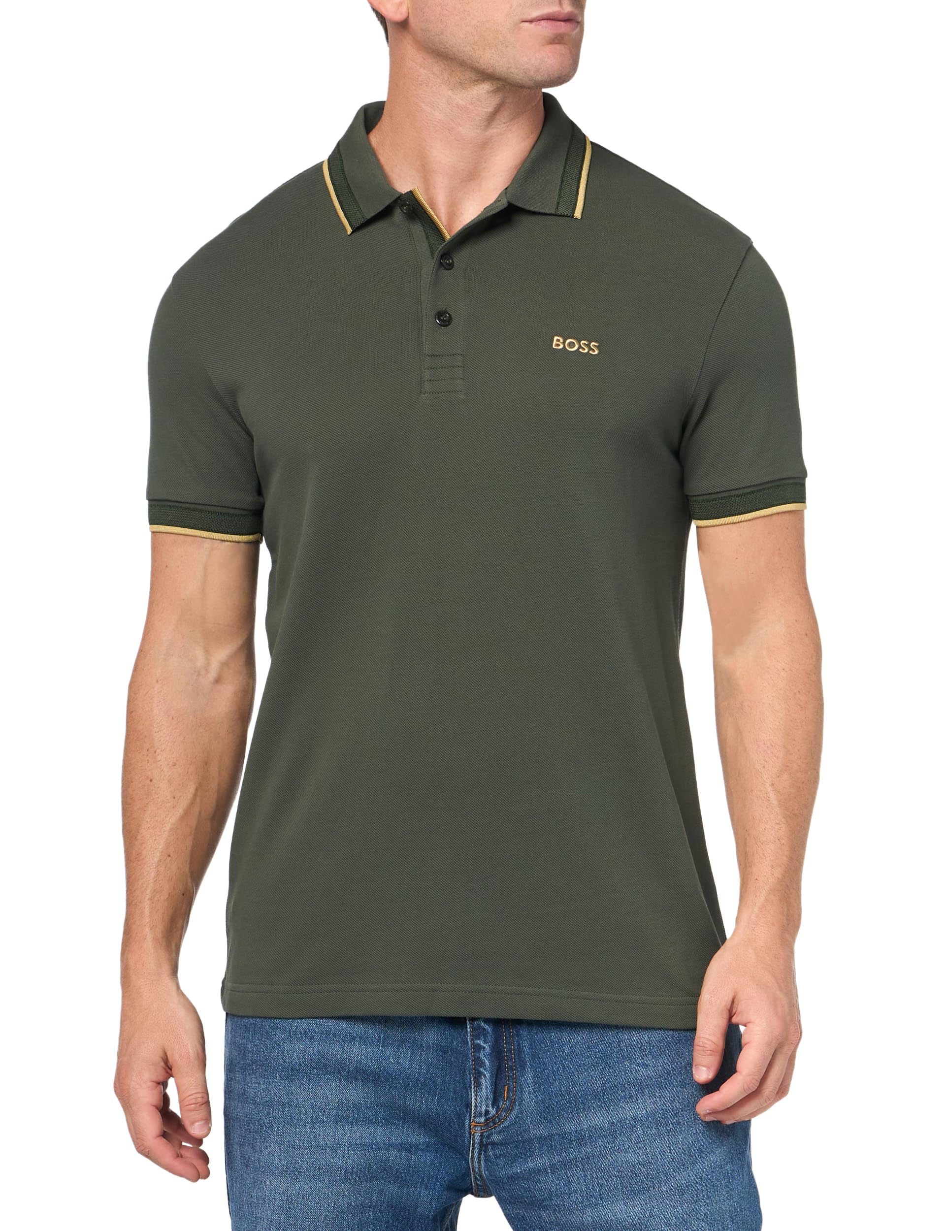 BOSS Men's Paddy Short Sleeve Contrast Color Polo Shirt