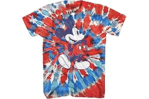 Patriotic Vibes: Red, White, and Blue Tie-Dye Mickey Shirt