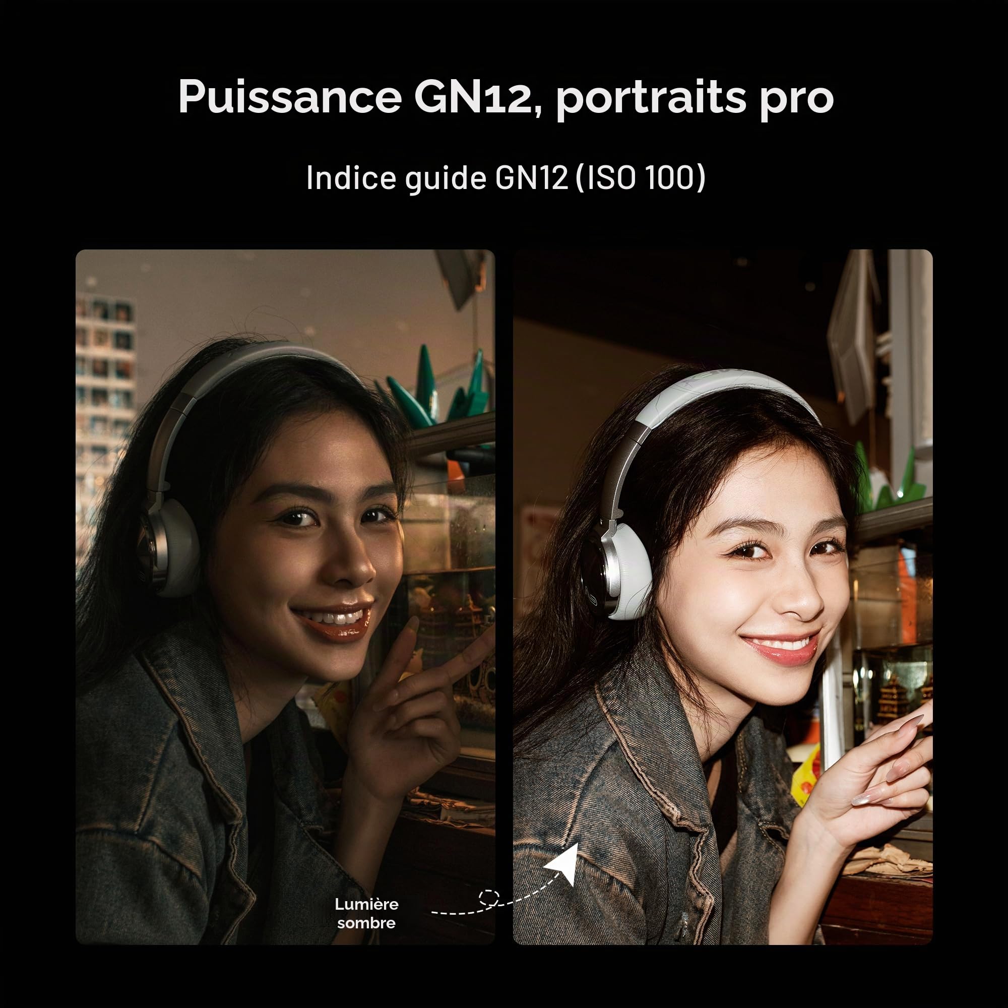 VILTROX Z1+ Mini flash Speedlite GN12 6500 K Flash pour appareil photo avec 7 niveaux, contrôle optique S1/S2, boîte à lumière amovible, compatible avec les appareils photo Canon Fuji Nikon Panasonic