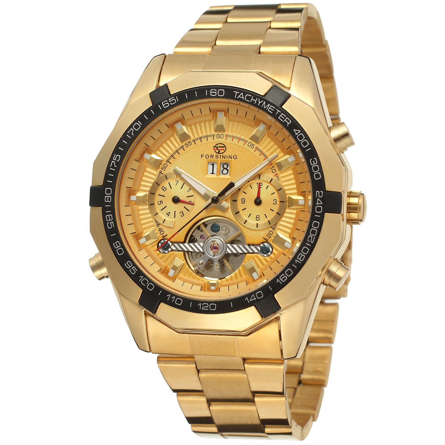 FORSINING Mens Stainless Steel Automatic Calendar Analog Men Watch (B012V83GGI) Amazon Price History, Amazon Price Tracker