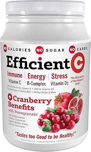 Andrew Lessman Eficiente C + arándano beneficia 30 paquetes inmune, energía, estrés y apoyo del tracto urinario. Reinvención de la bebida de